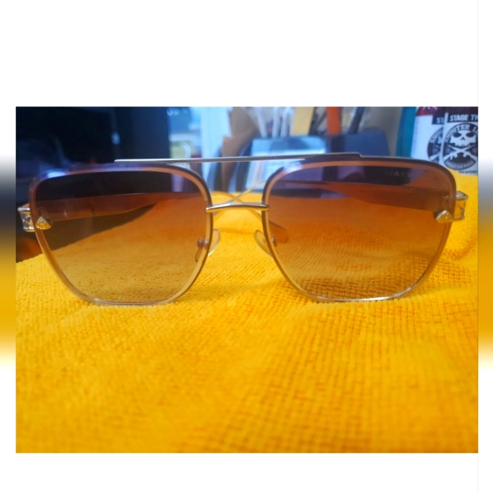 MAYBACH EYEWEAR THE AERONAUT II GOLD/PALLADIUM SUNGLASSES GUC